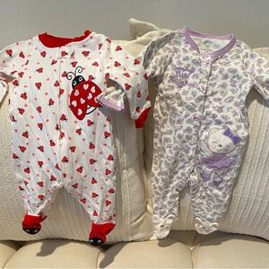 Ladybug and Cat Print Kids One Pieces